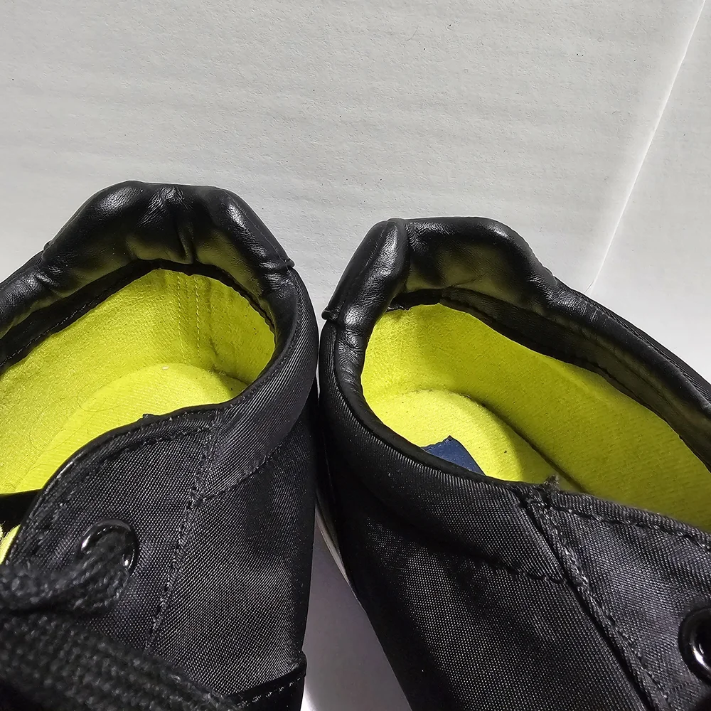 Polo Ralph Lauren Hanford Mens 14D Black Tech Nylon Neon‎ Yellow Sneakers 13297